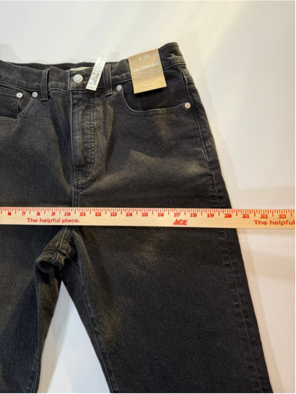 Madewell The ’90s Straight Jeans Women’s 29 Black Denim High Rise NWT - Picture 6 of 7
